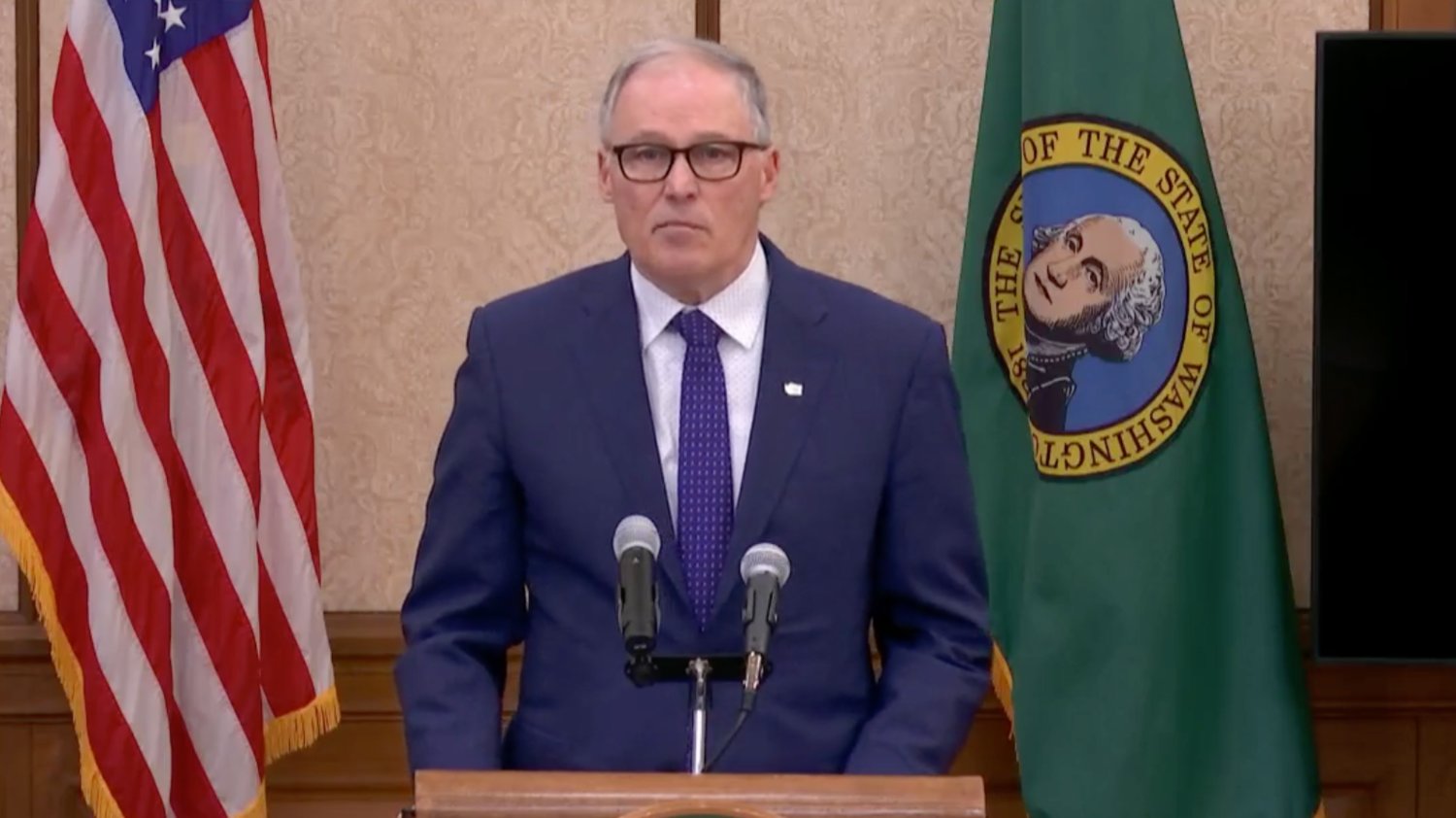 FILE PHOTO — Gov. Jay Inslee speaks at a press conference.